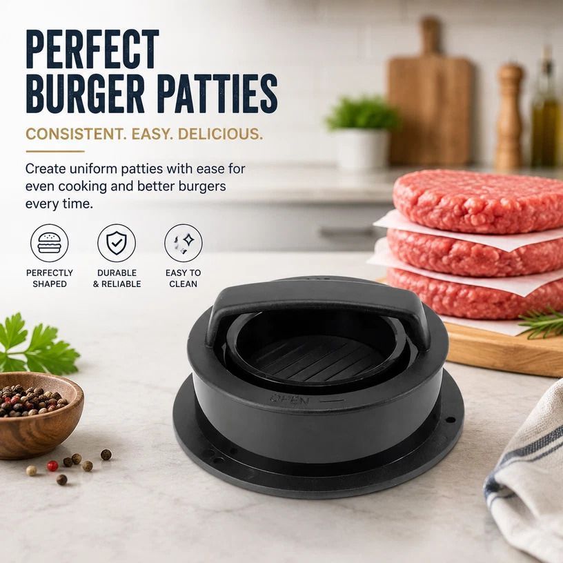 Hamburger Patty Press, Self-adhesive Bag Packaging - Image 1