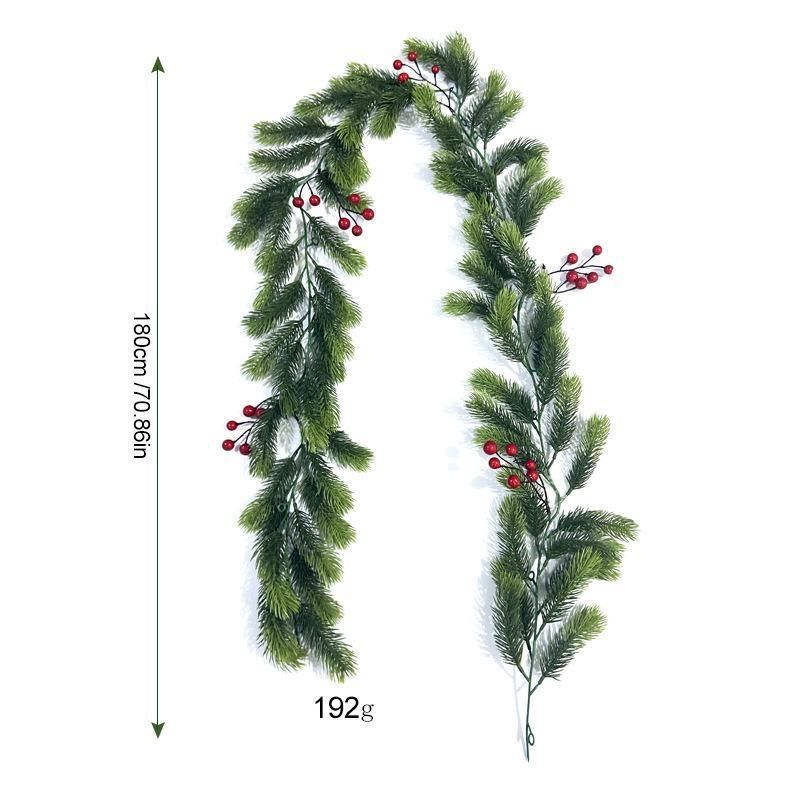 Christmas Artificial Pine Needle Red Berry Decoration - Image 1