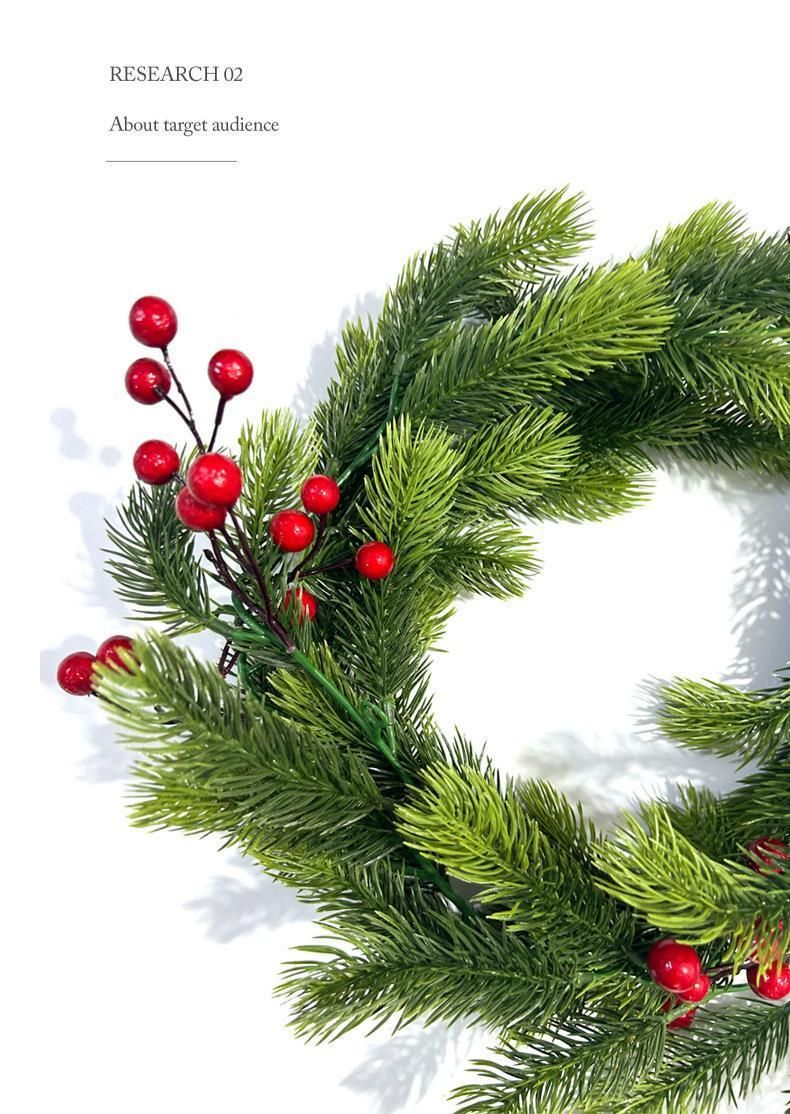 Christmas Artificial Pine Needle Red Berry Decoration - Image 3