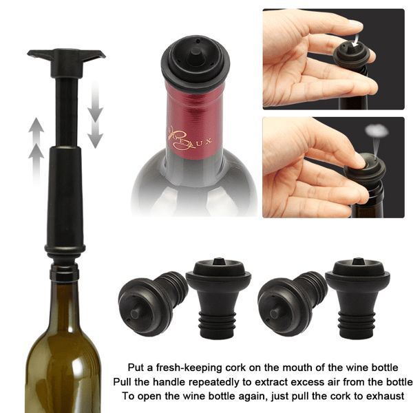 red Wine Vacuum Pump with Preserver Stopper, Wine Fresh Keeping Set - Image 4