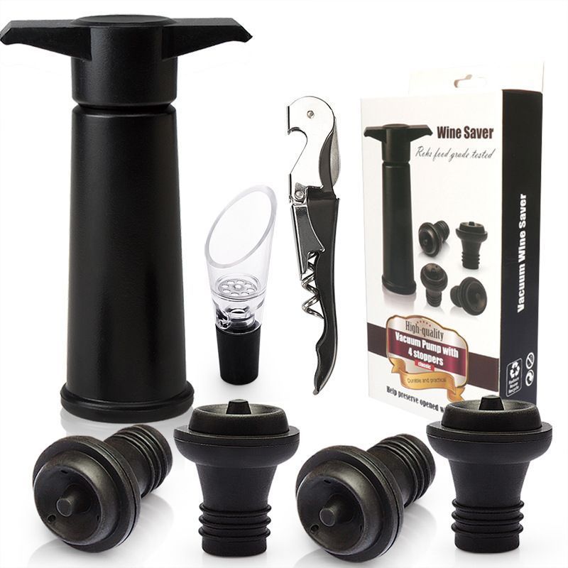 red Wine Vacuum Pump with Preserver Stopper, Wine Fresh Keeping Set - Image 1