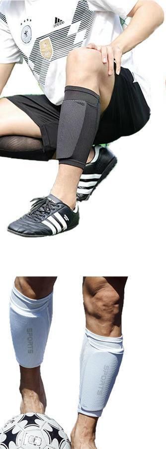 2 Pairs Soccer Shin Guard Sock White Size M - Image 2