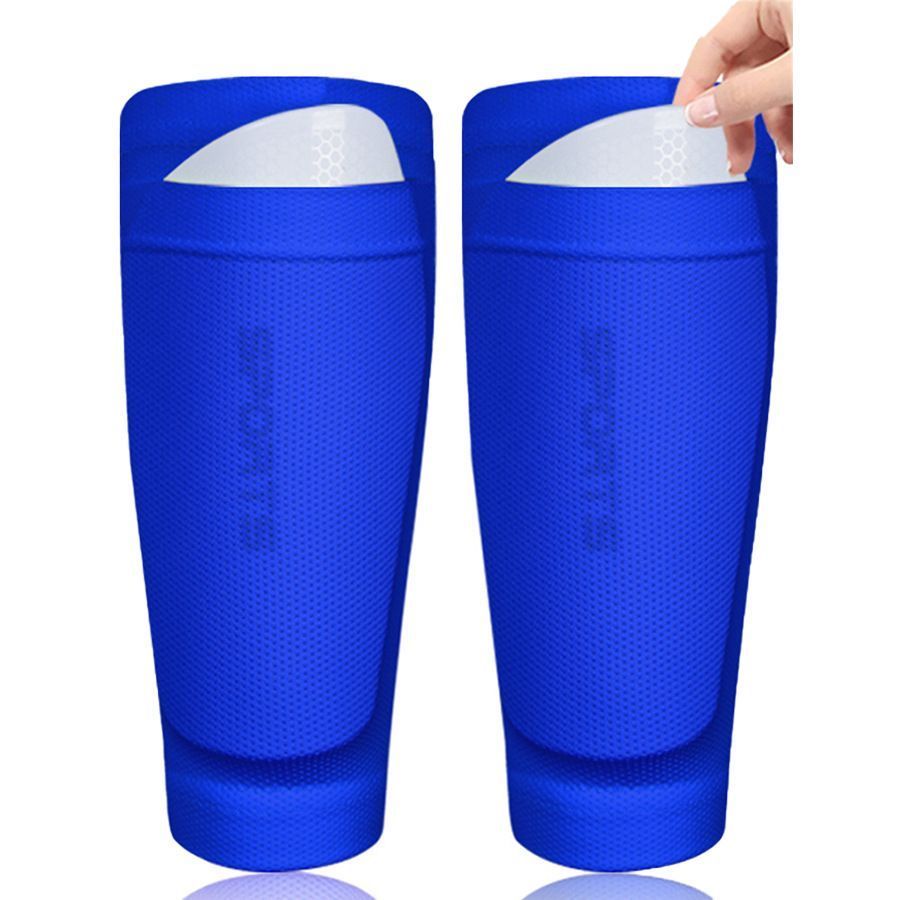 2 Pairs Soccer Shin Guard Sock White Size M - Image 7