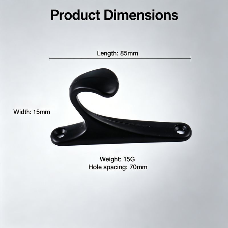 10 Pcs M1-1 Clothes Hook Black - Image 1