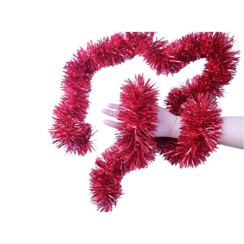 Thick Tinsel Garland 2M Party Decor Red 5pcs - Image 1