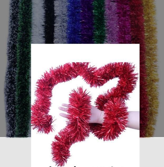 Thick Tinsel Garland 2M Party Decor Blue 5pcs - Image 2