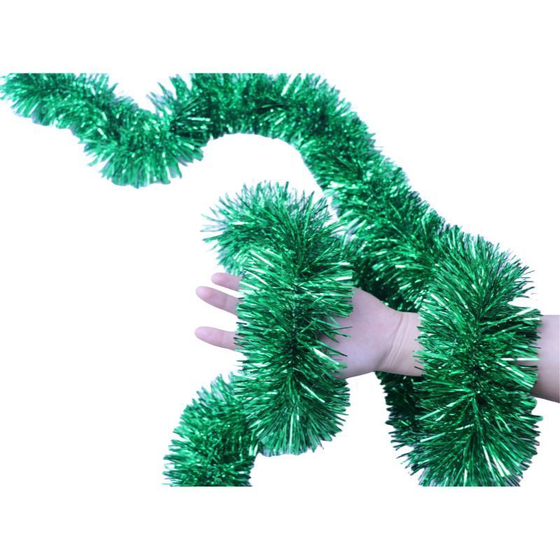Thick Tinsel Garland 2M Party Decor Green 5pcs - Image 1