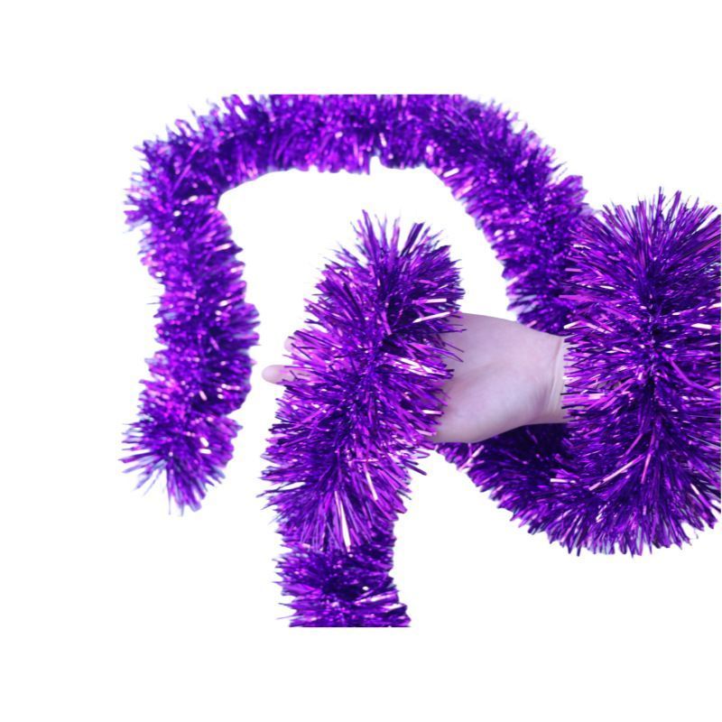 Thick Tinsel Garland 2M Party Decor Purple 5pcs - Image 1