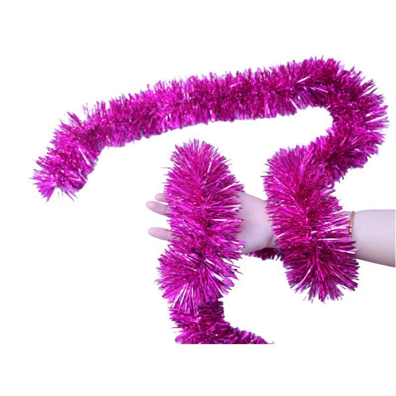 Thick Tinsel Garland 2M Party Decor Hot Pink 5pcs - Image 1