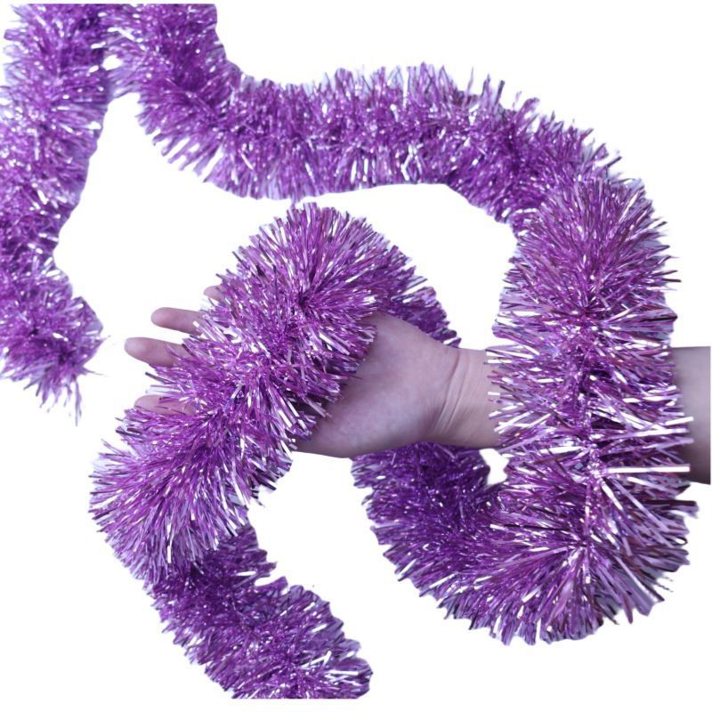 Thick Tinsel Garland 2M Party Decor Light Pink 5pcs - Image 1