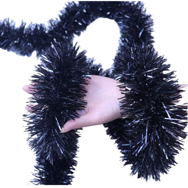 Thick Tinsel Garland 2M Party Decor Black 5pcs - Image 1