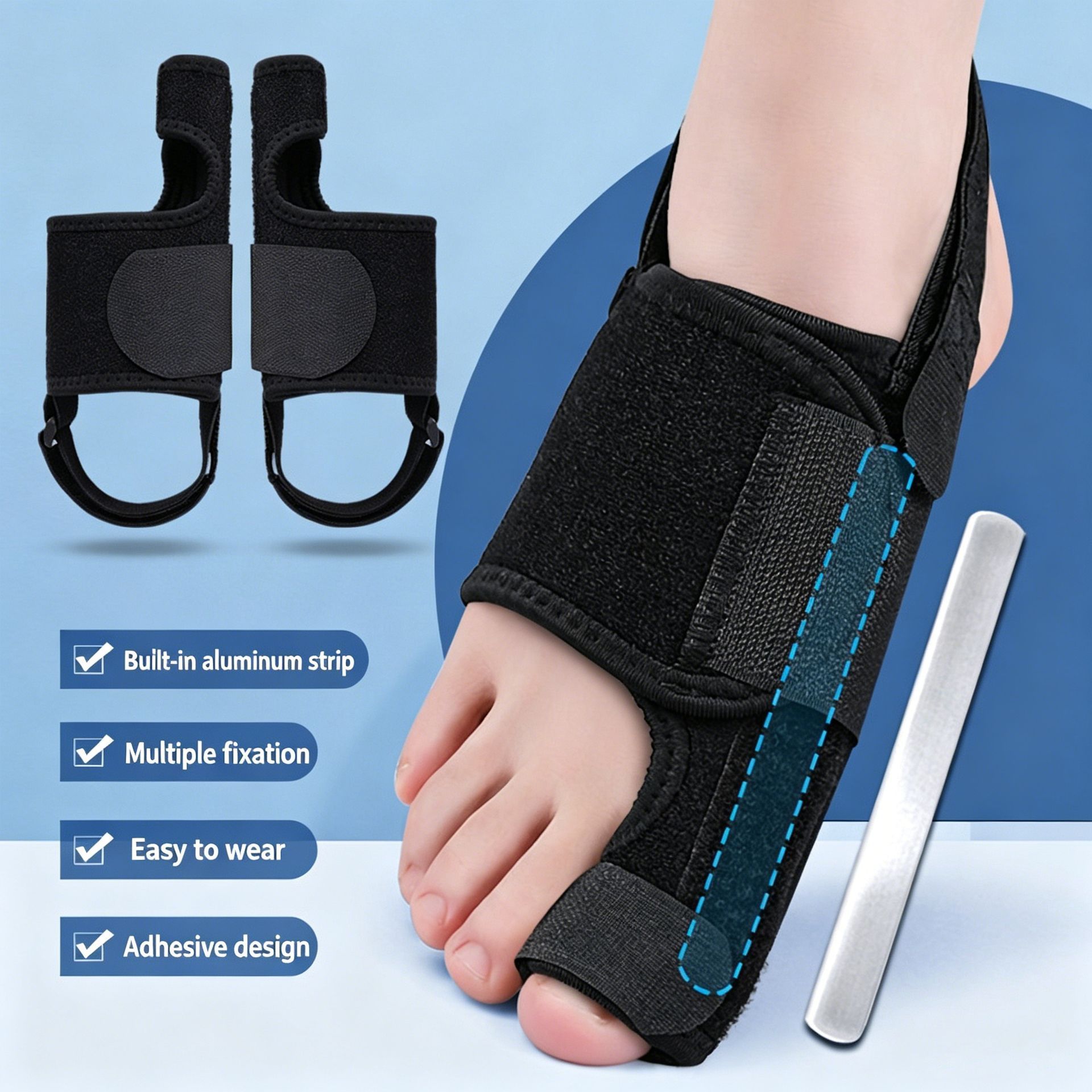 Bunion Brace Black 2PC - Image 1