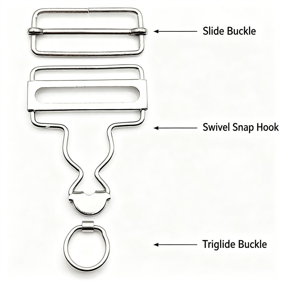 6 Sets Metal Strap Adjuster Overalls Buckles Silver - Image 3