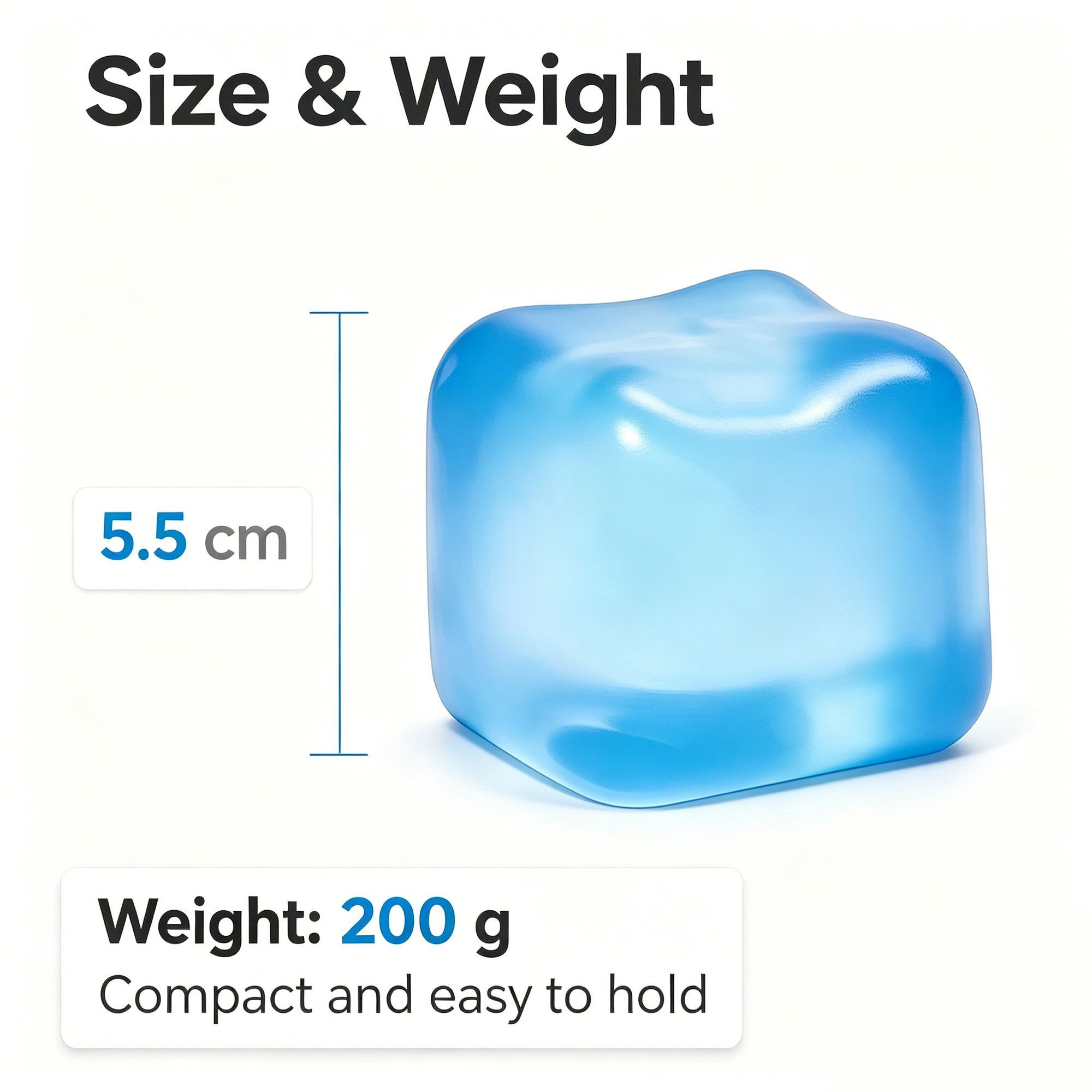 Soft Cube Squishy 5.6cm Mood Boost Fidget Toy (blue) - Image 4