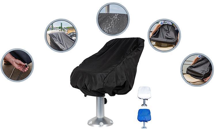 Waterproof Gray Small Boat Captain Seat Cover - Image 4