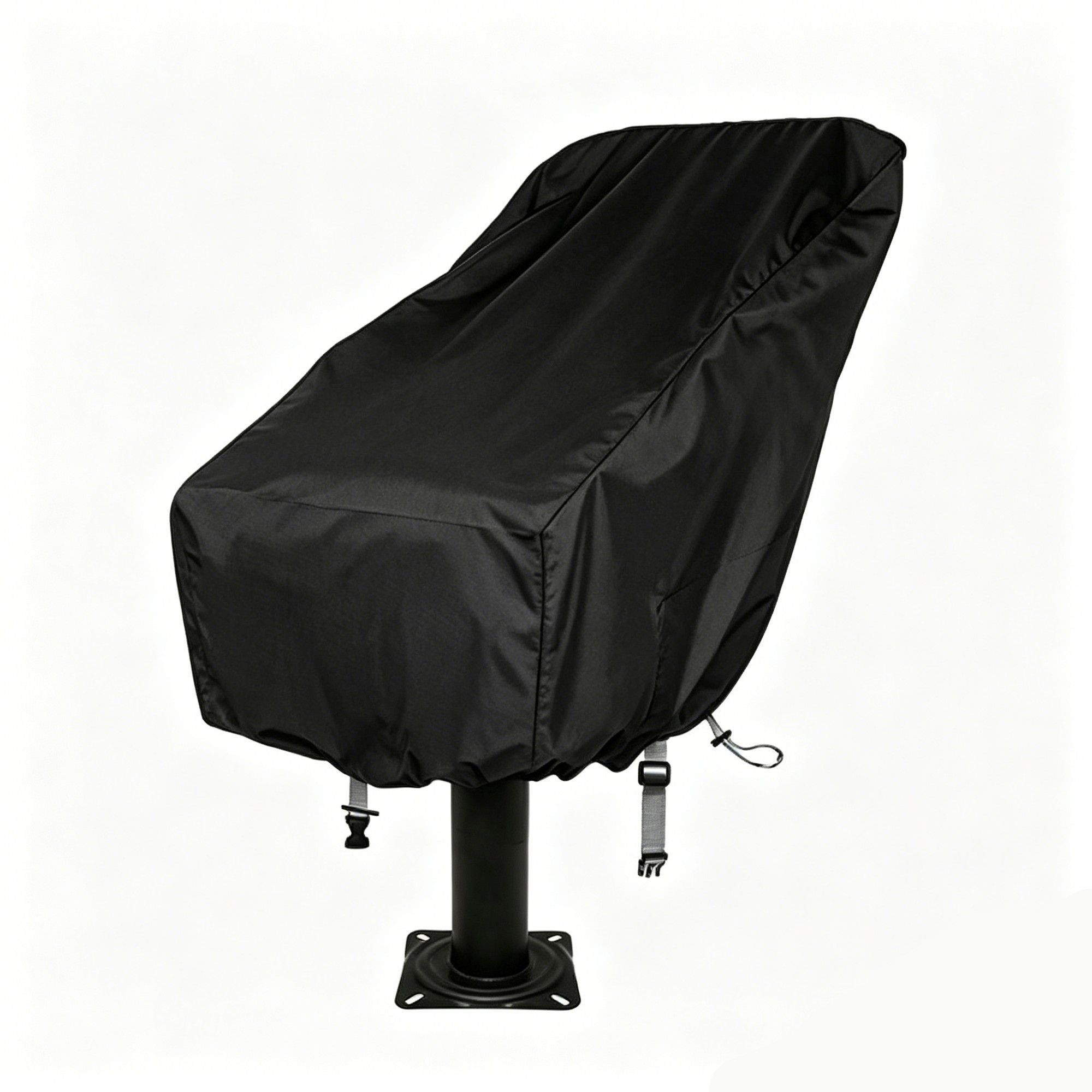 Waterproof Black Large Boat Captain Seat Cover - Image 1