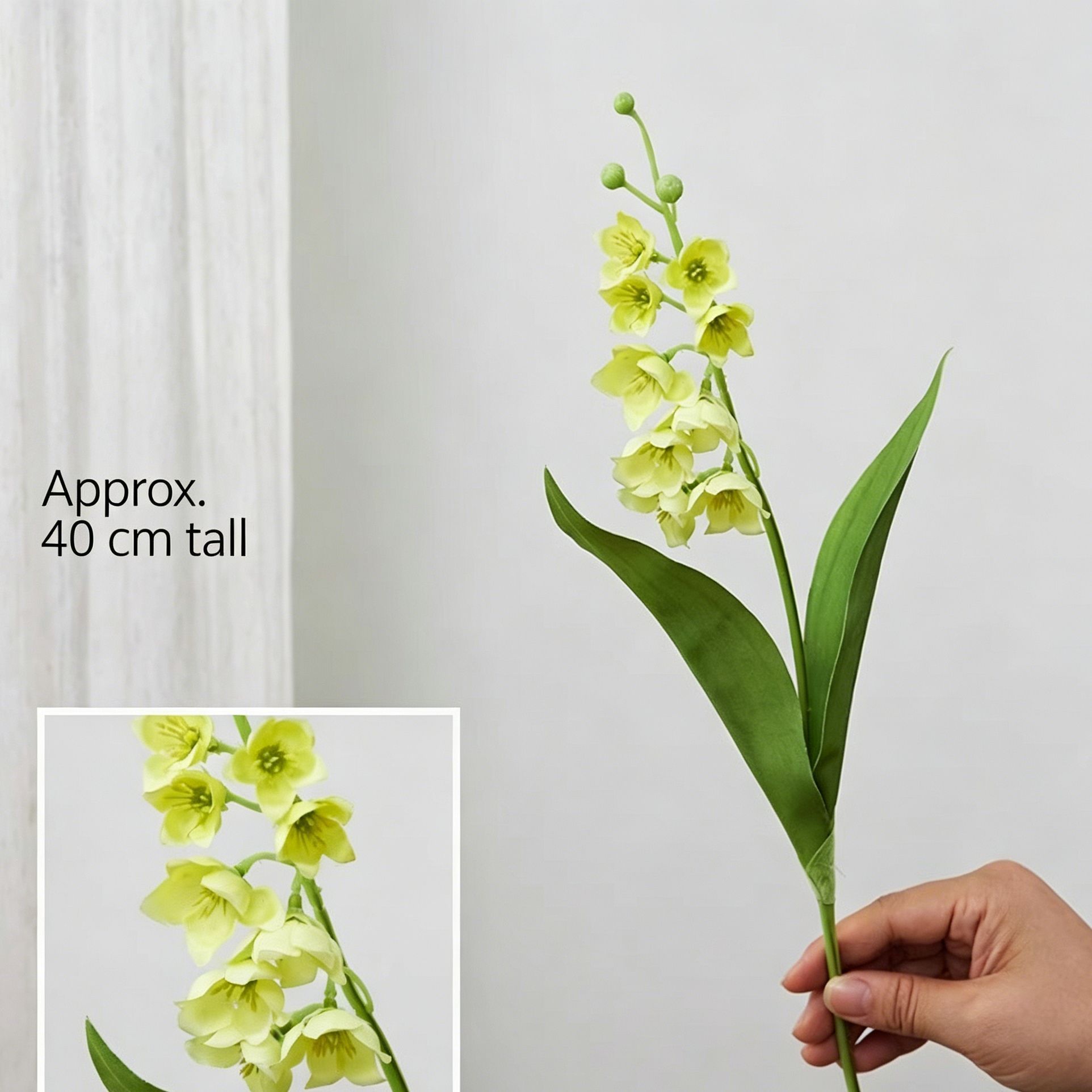 Artificial Yellow Lily of The Valley, Healing Decor, 5 Pack - Image 1