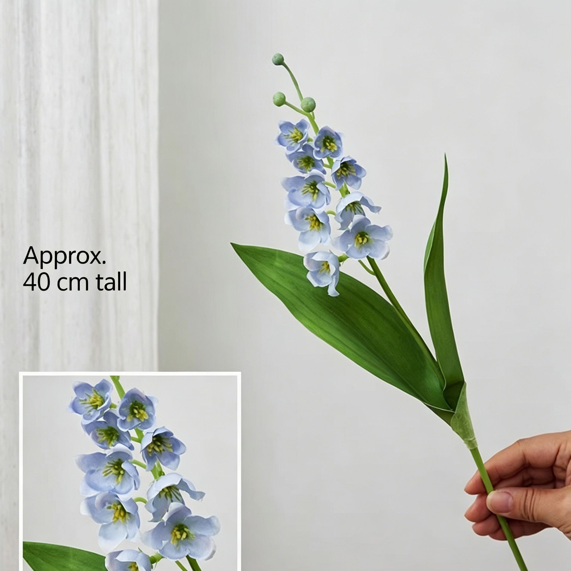 Artificial Blue Lily of The Valley, Calming Decor, 5 Pack - Image 1