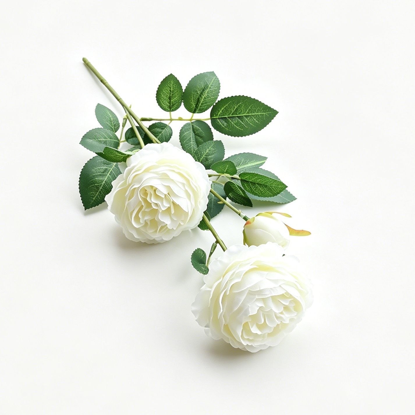 Artificial White French Peony, Soft Decor, 2 Pack - Image 1