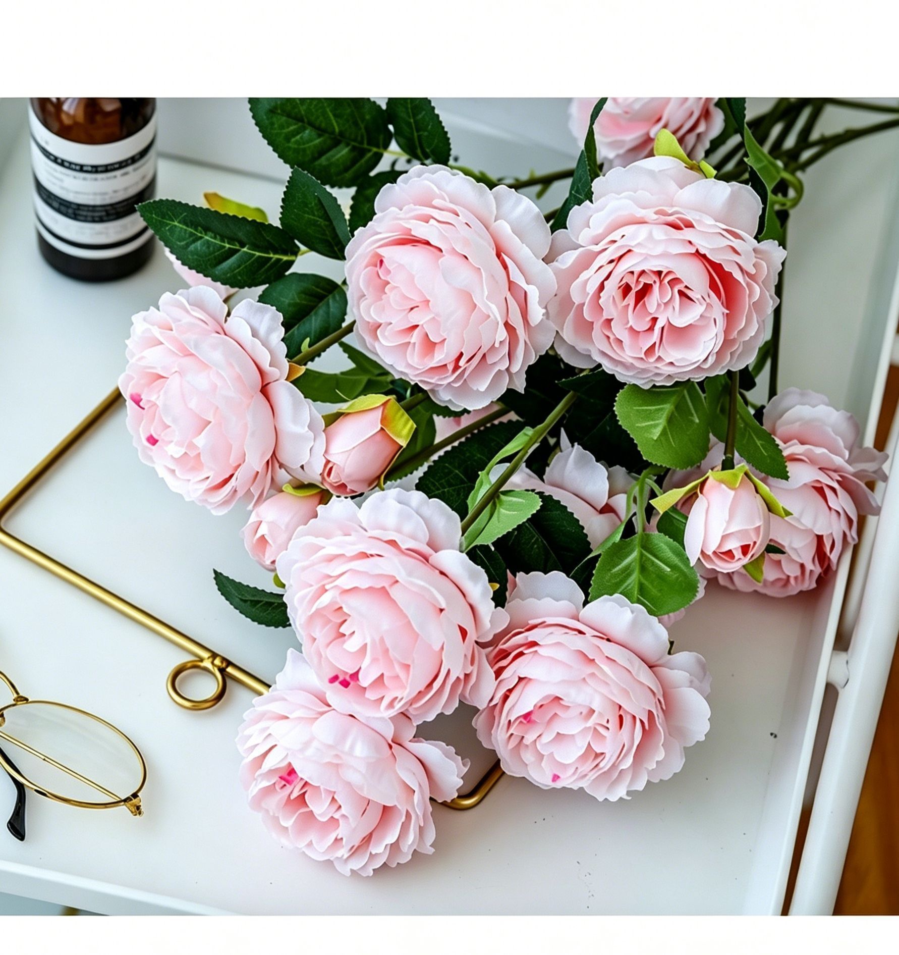 Artificial Pink French Peony, Sweet Decor, 3 Pack - Image 2