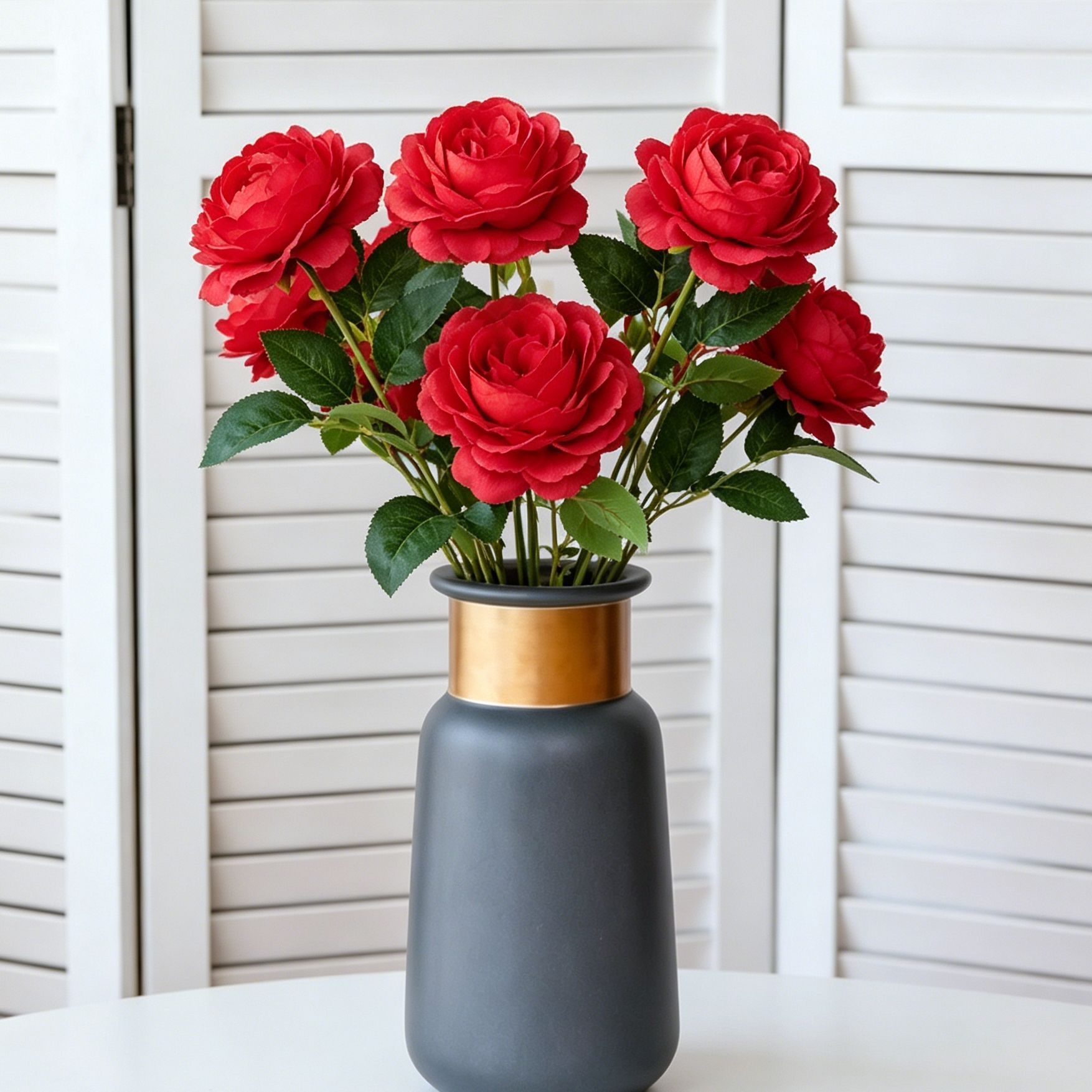 Artificial Red French Peony, Warm Decor, 5 Pack - Image 3