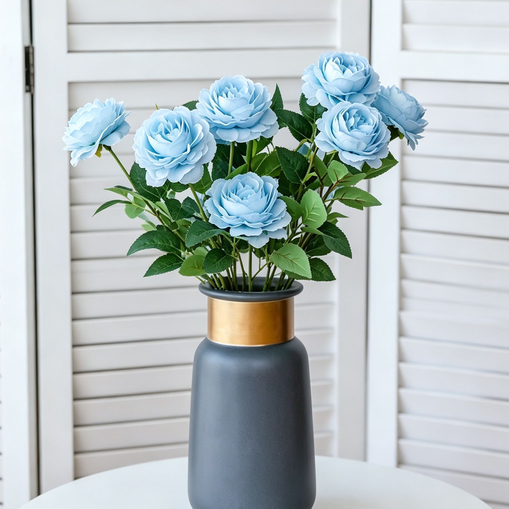 Artificial Blue French Peony, Fresh Decor, 3 Pack - Image 3
