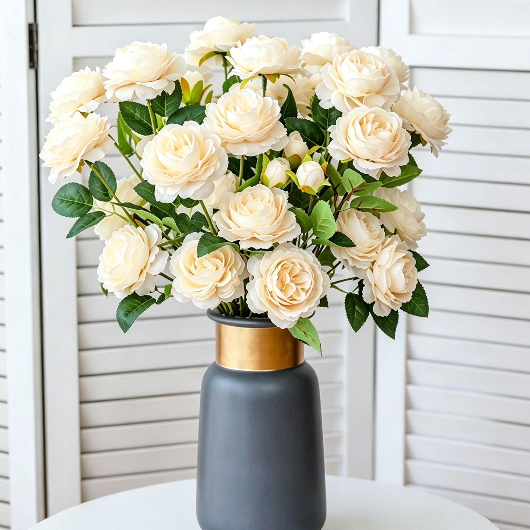 Artificial Champagne French Peony, Gentle Decor, 3 Pack - Image 3