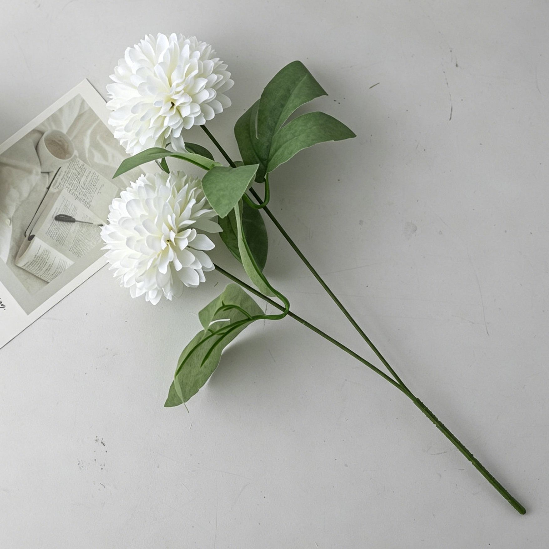 Artificial Hydrangea, Pure White Gentle Decor, 7 Pack - Image 1