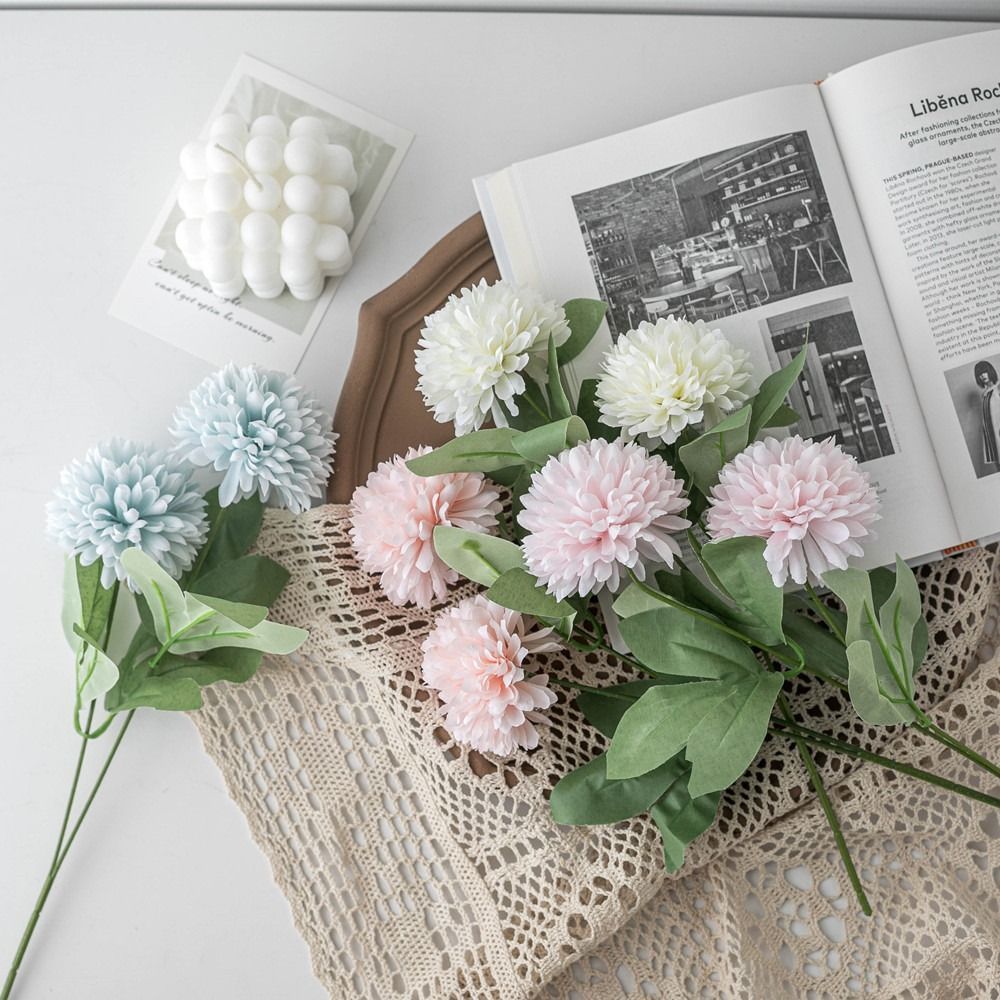 Artificial Hydrangea, Pure White Gentle Decor, 7 Pack - Image 5