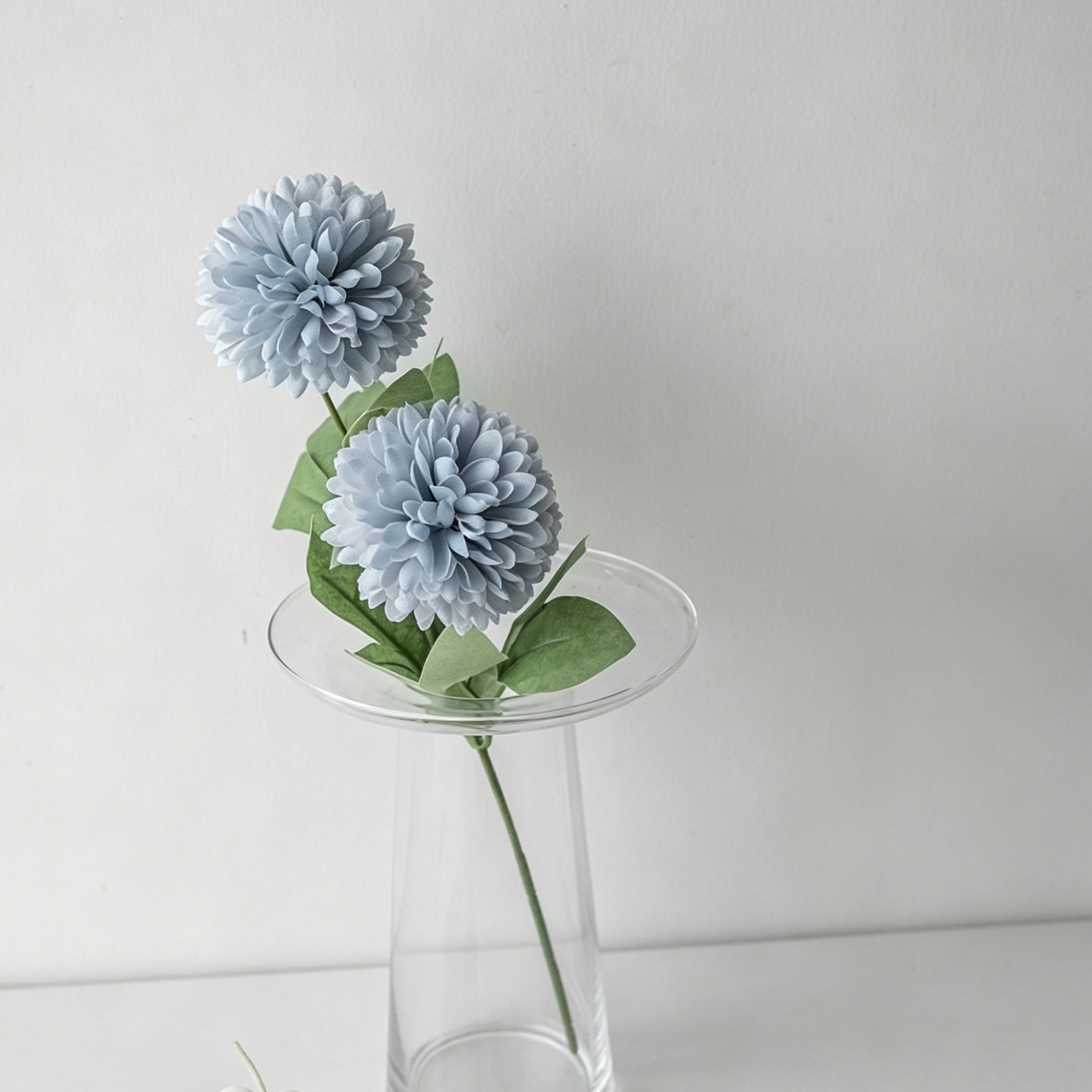 Artificial Hydrangea, Blue Calming Decor, 5 Pack - Image 2