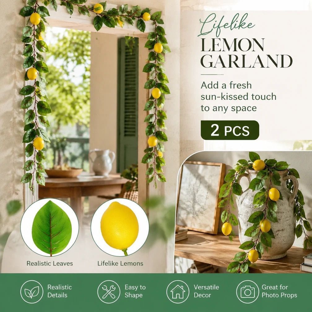 Style C Lemon Vine Hanging Ornament Patio Door Decor 2 Pack - Image 1