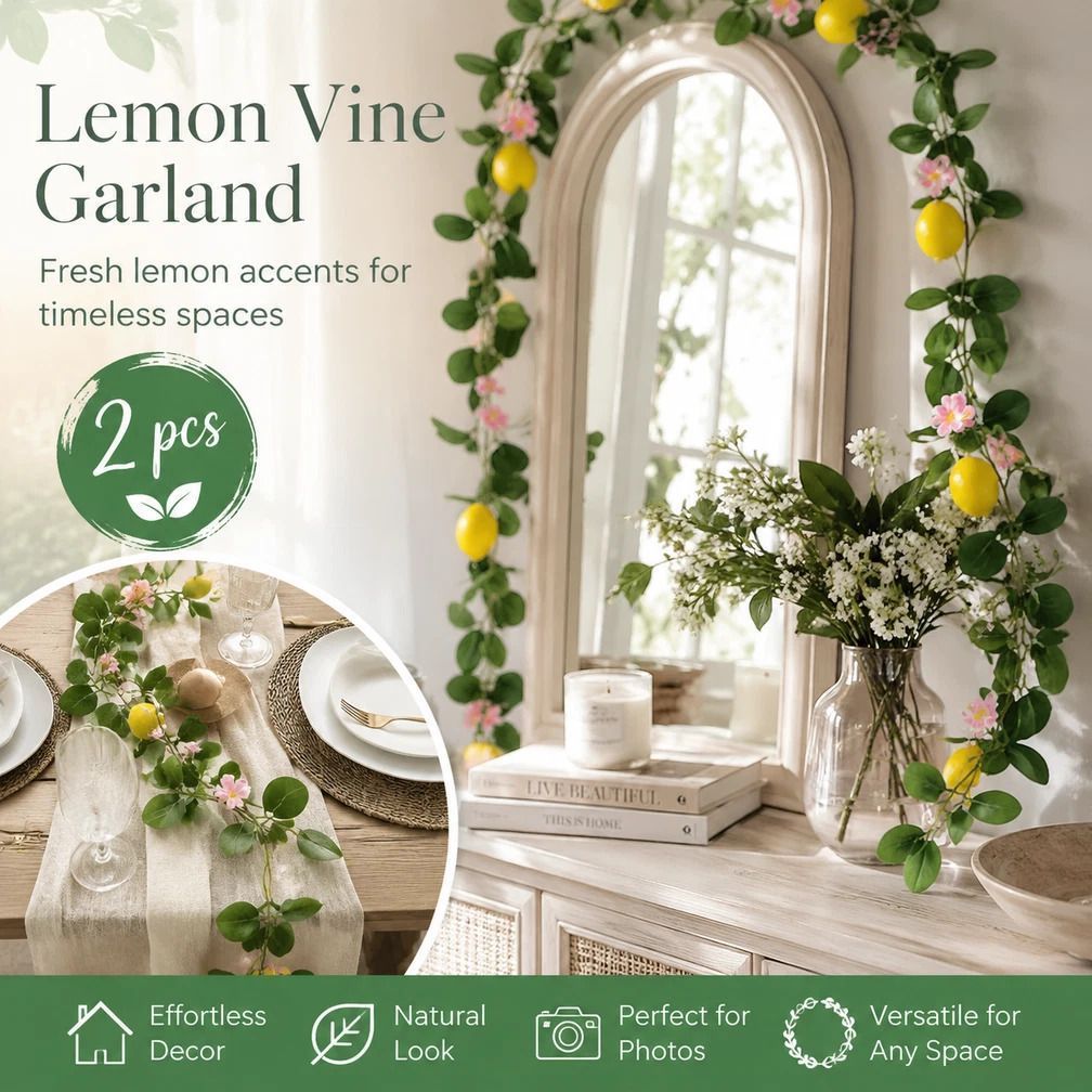 Style A Fresh Scent Lemon Vine Kitchen Decor Kit Set of 2 - Image 1