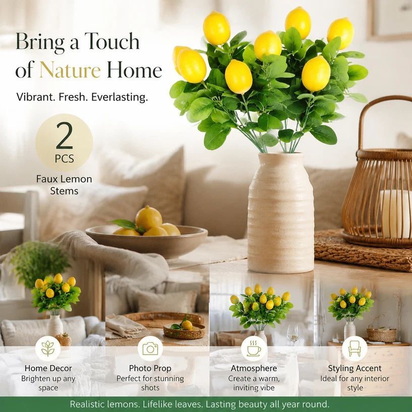 Large Herb Lemon Leaf Single Stem A Table Bouquet Greenery 2 Pack - Image 1