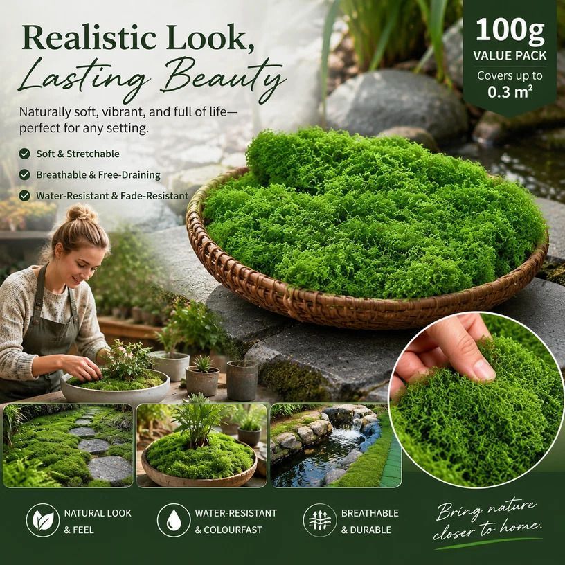 Light Green Faux Thread Moss Micro Landscape Craft Material 100g - Image 1