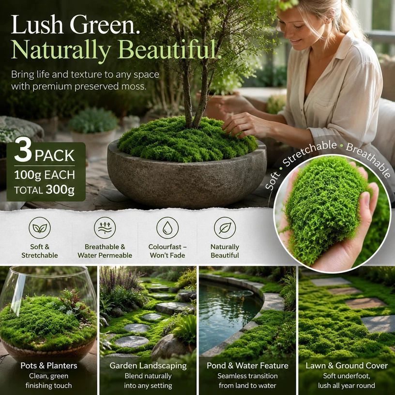 Light Green Faux Moss Micro Scene Material 3 Pack 100g - Image 1