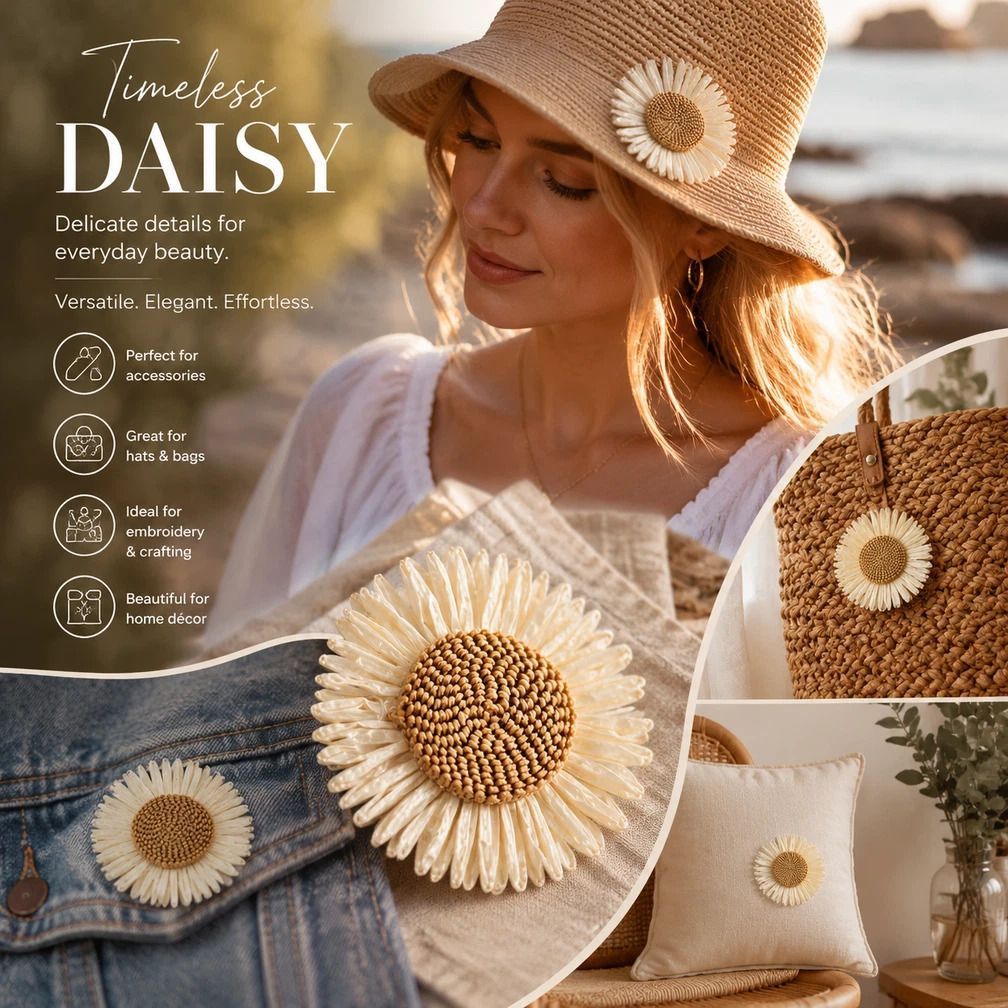 Cream White Boho Artificial Sunflower Daisy Garment Bag Accessory 8 Pack - Image 2