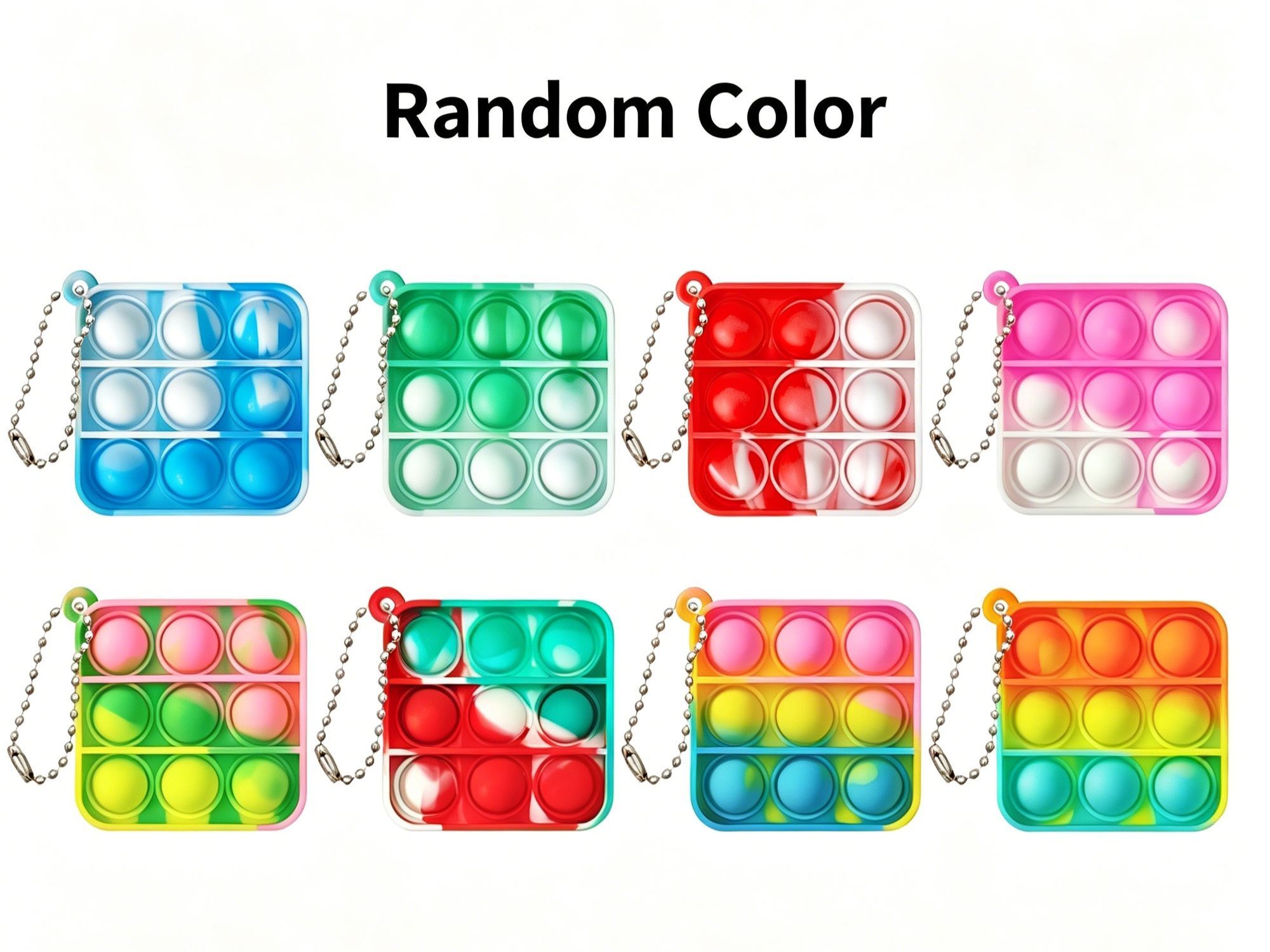 8pk 5cm Heart Pop It Fidget Keychain - Image 6