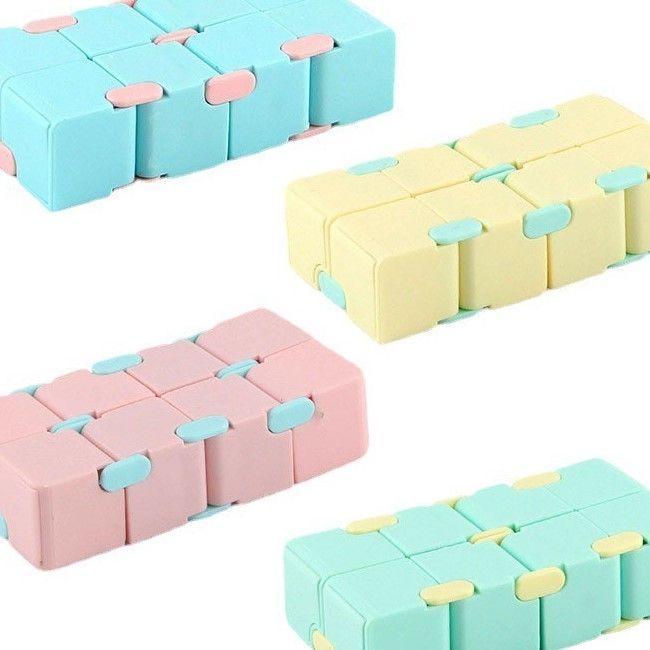 1pk Pastel Green Infinity Cube Fidget Toy Gift Box - Image 4