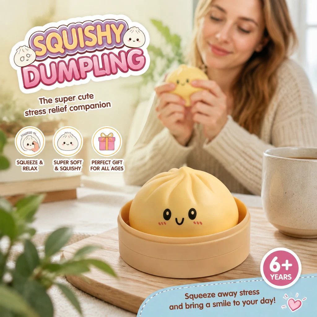 Stress Relief Giant Bun Squishy, Holiday Present, Plain Yellow - Image 1