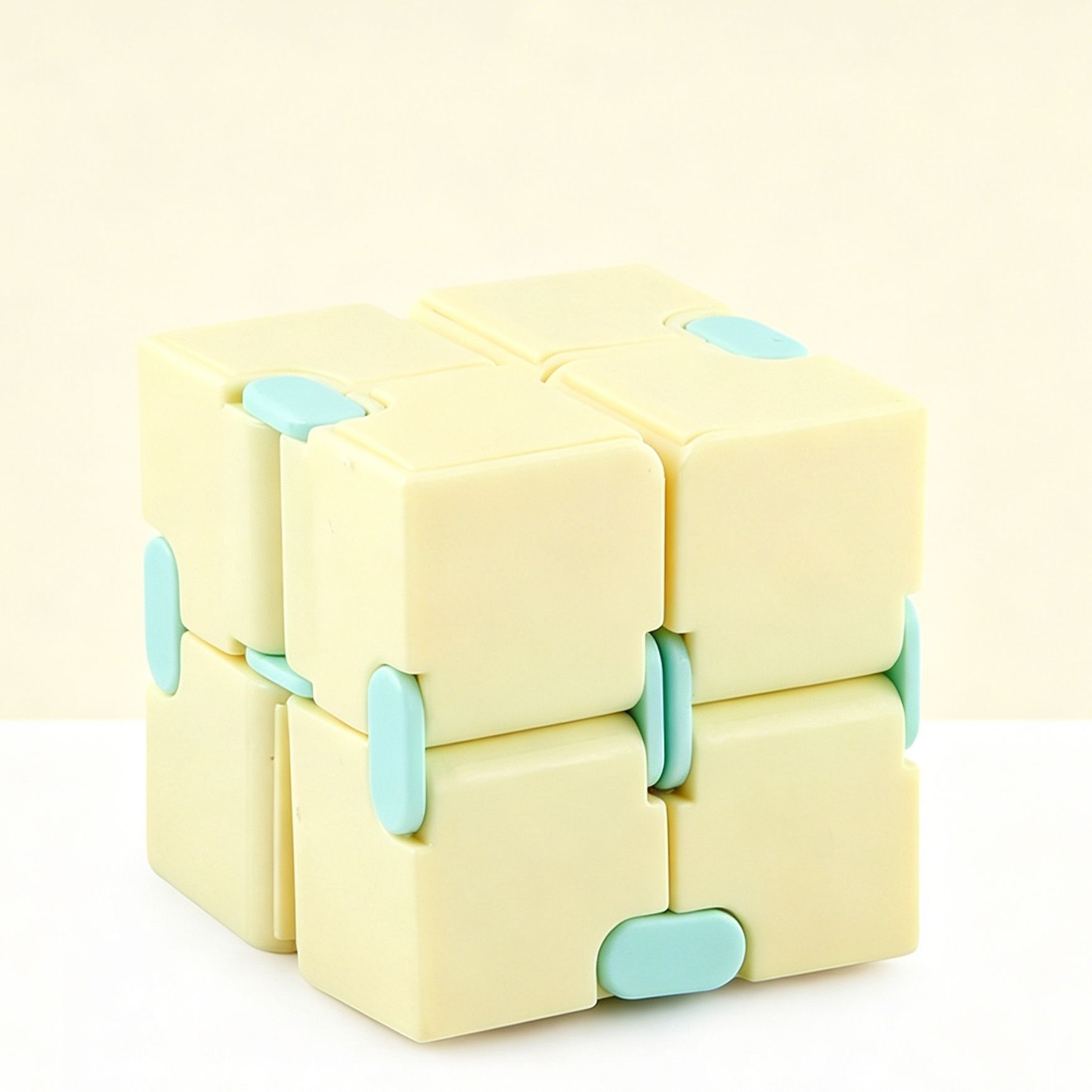 2pk Pastel Yellow Macaron Infinity Fidget Cube - Image 1
