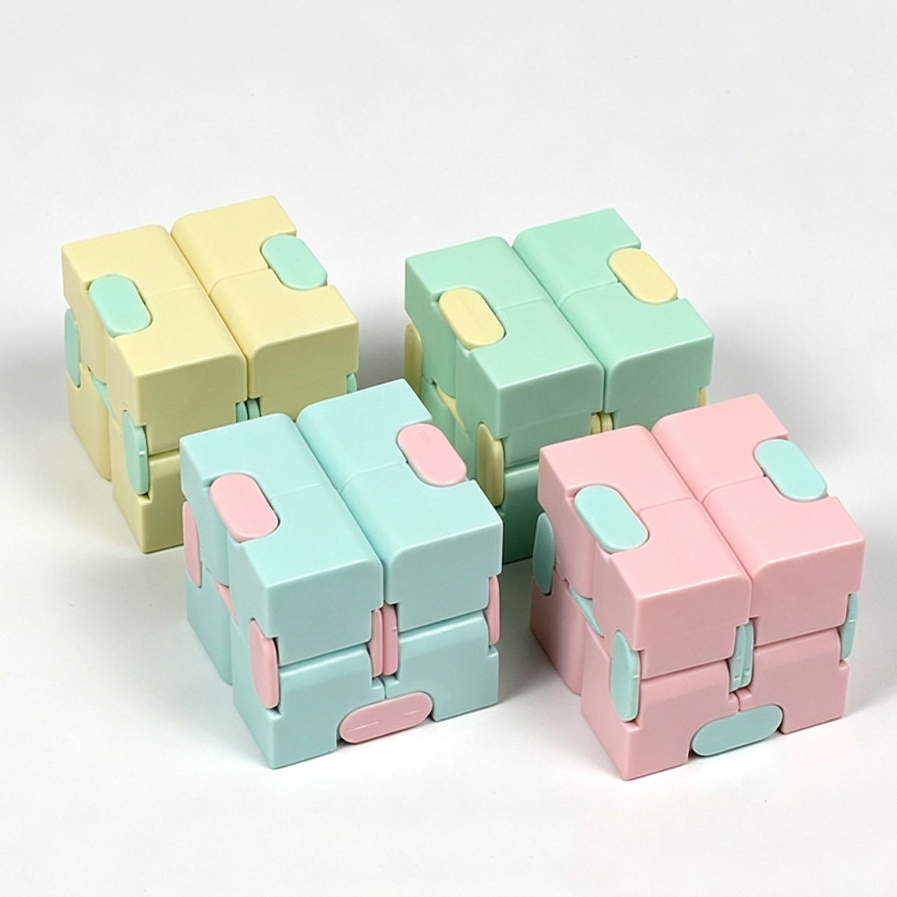 2pk Pastel Yellow Macaron Infinity Fidget Cube - Image 3