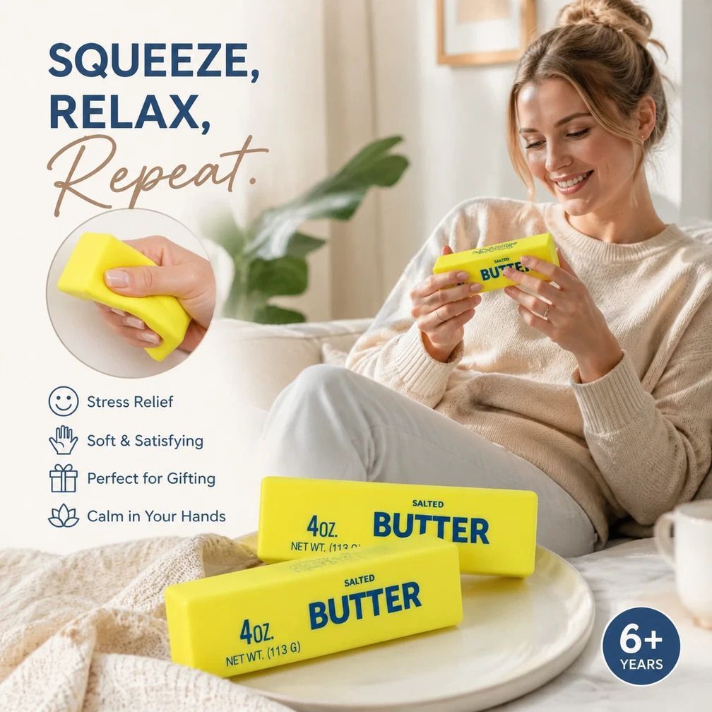 Ultra Soft Slow Rebound Stress Relief Toy, Mini Butter Stick 14cm - Image 1
