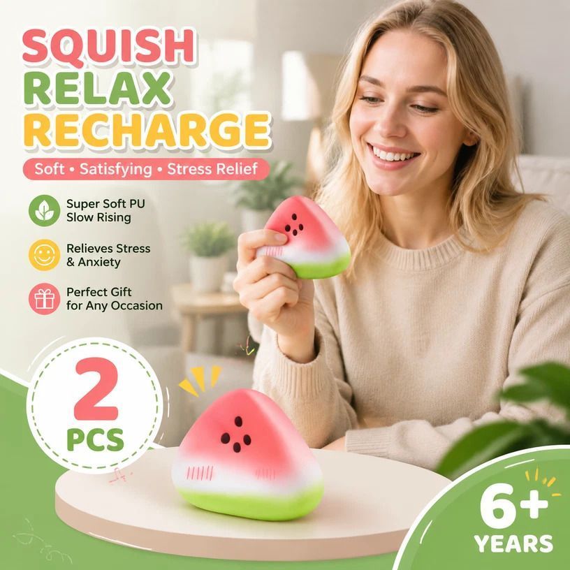 Icy Watermelon Stress Relief Toy 2 Pack, Cute Gift - Image 1