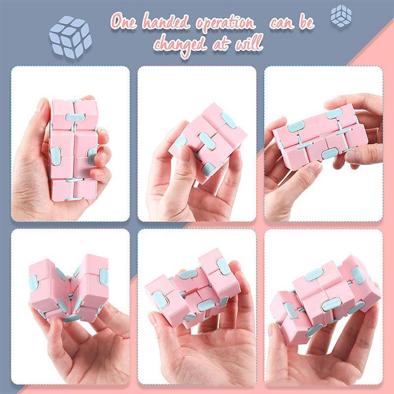2pk Pastel Green & Yellow Infinity Fidget Cube - Image 5