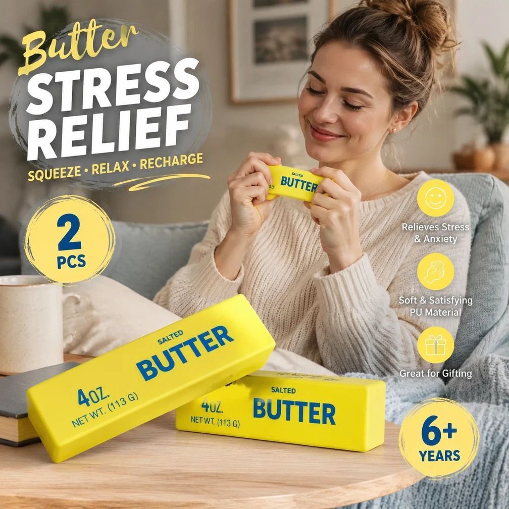 Mini Butter Stick 14cm Stress Relief Toy 2 Pack, Pocket Gift - Image 1