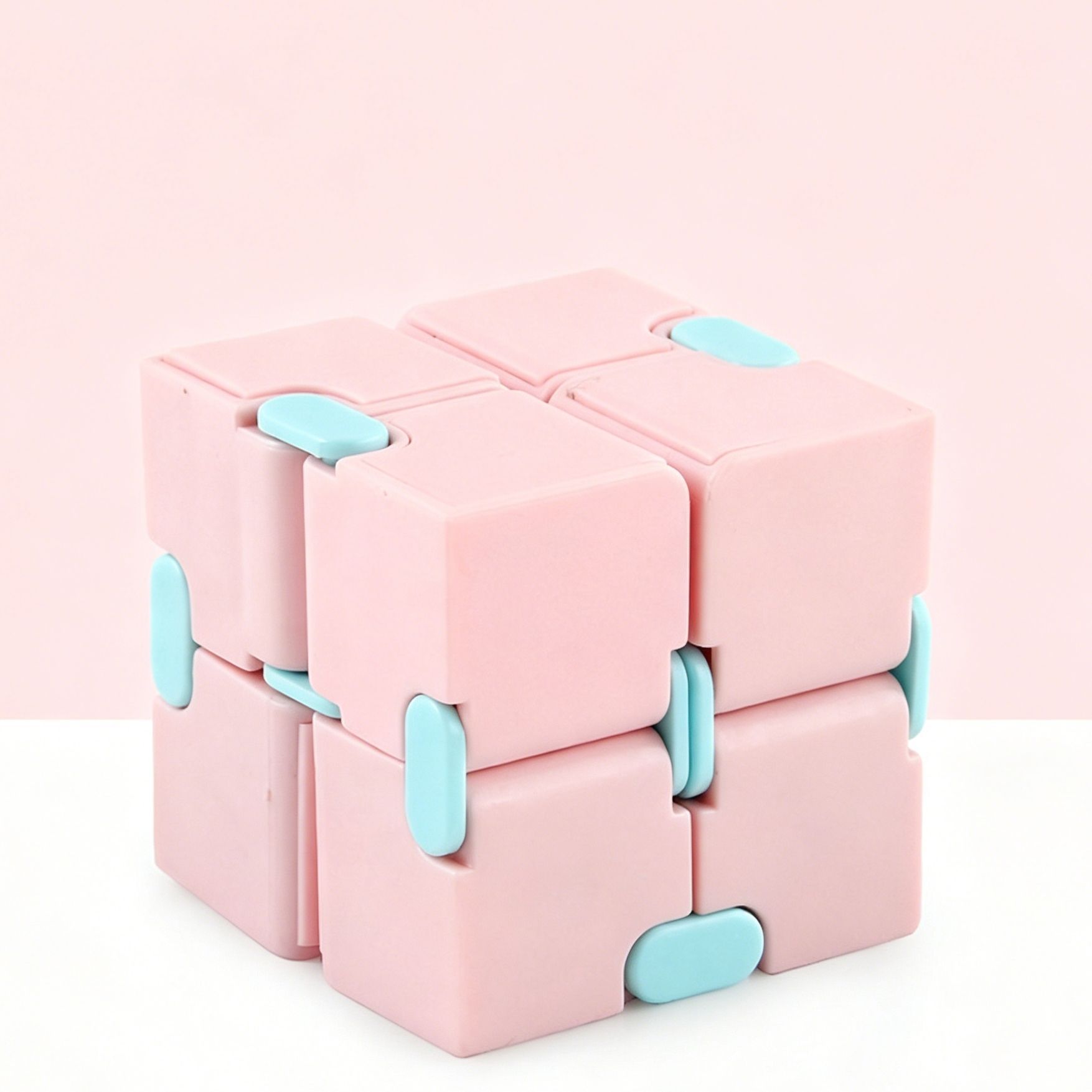 2pk Pastel Green & Pink Infinity Fidget Cube - Image 2