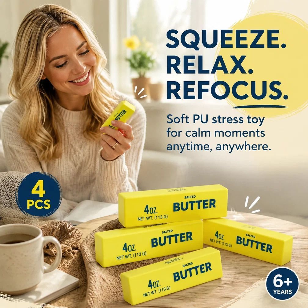 Mini Butter Stick 14cm Stress Relief Toy 4 Pack - Image 1