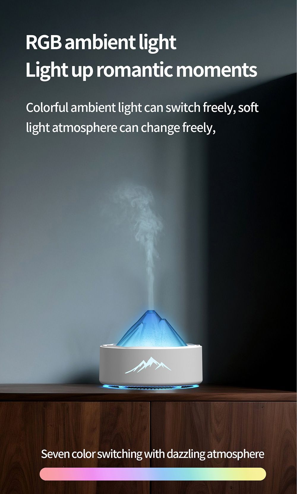 Tap Control Night Light Humidifier, Pink, Stocking Filler Gift - Image 4