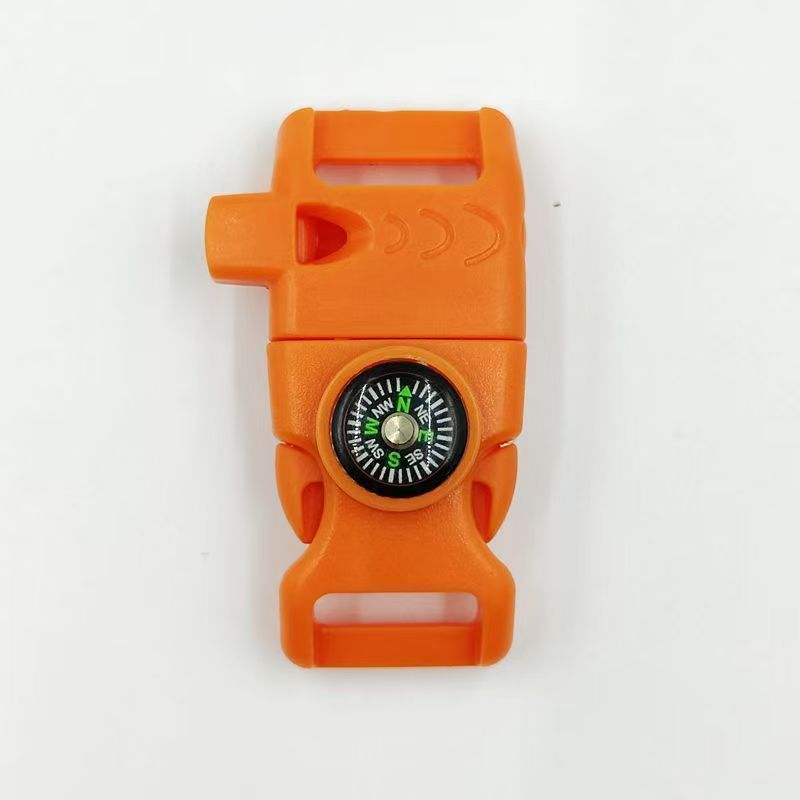 4pk Orange Multi Survival Paracord Buckle Flint Whistle Compass - Image 1