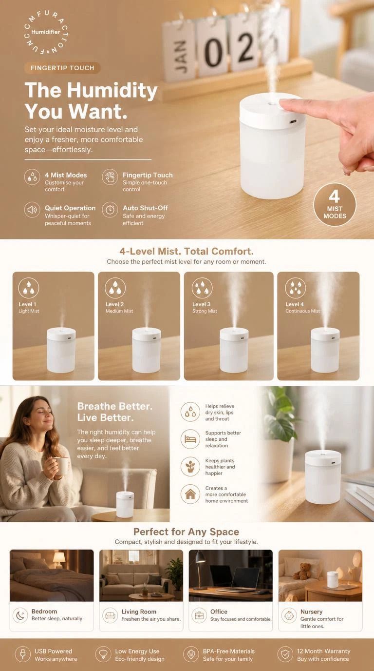 6 Pack USB Humidifier Pink, Multi-Purpose Gift Set - Image 3